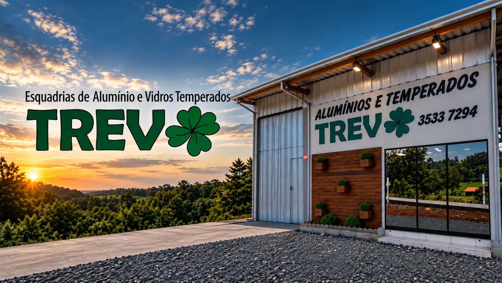Fachada da Alumínios Trevo — Esquadrias de Alumínio e Vidros Temperados